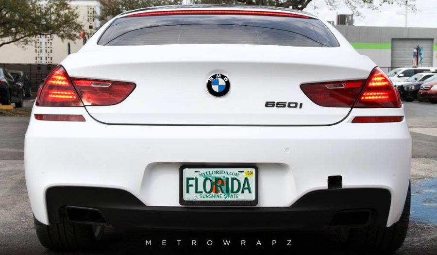  BMW 650i Gran Coupe Matte White by MetroWrapz 2017 года  (фото 3 из 6)